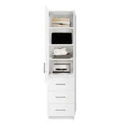 Alta Narrow Storage Closet with Left Door, 3 Drawers, 3 Adjustable Shelves
