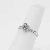 .07ctw Diamond Halo Engagement Wedding Ring Mounting 14K White Gold | Warren Jewelers