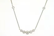 Diamond Bezel Set Bar and Station Necklace