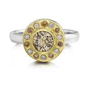 Natural Fancy Brown Diamond Halo Ring