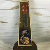 18" Wooden Ukulele Blue Floral Hawaiian Print Tropical Party Accessory