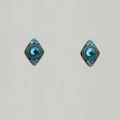 Firefly Diamond Shape Stud Post Earring - Aqua