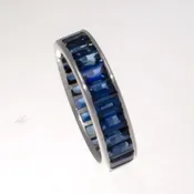 14K WHITE GOLD ESTATE SAPPHIRE ETERNITY BAND