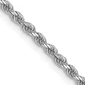 10K White Gold 1.75mm Diamond-Cut Rope Chain - 20"