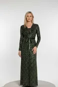 1960s Vintage Fred Perlberg Black & Silver Sequin Empire Waist Gown - Size 4