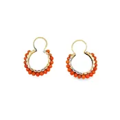 10KY Coral Hoop Earrings