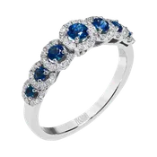 14K WHITE GOLD SAPPHIRE AND DIAMOND RING