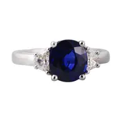 3.12ct Sapphire Diamond Gold Ring