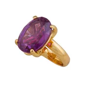 Alchemia Amethyst Oval Prong Set Adjustable Ring
