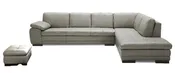 625 Italian Leather Sectional Grey | J&M Furniture