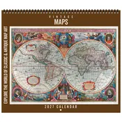 2027 Vintage Maps Deluxe Calendar 12″x14″