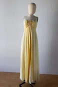 David Fielden Empire Rose-Neckline Dress DR20 — Butter