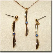 2 Bladed Prop Blue Gold Tone