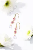 Pinks beaded oval earring #5558-G Rose — Michelle Pressler Jewelry