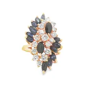 14K Gold Blue Sapphire & Diamond Luxury Bracelet