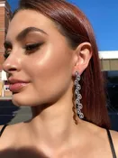 Antique Teardrop Halo Longline Earrings