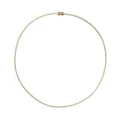 14K Yellow Gold 18" Slim Diamond Tennis Necklace 5.05ctw