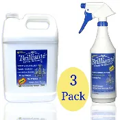 Brillianté Crystal Chandelier Cleaner Spray Bottle + Gallon Refill (3 Pack)