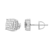 14k White Gold Finish Earrings Moissanite Sterling Silver Studs