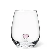 Abbott - Pink Heart Stemless Wine Glass-4.5"H(20oz)