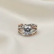 14K White and Rose Gold Semi-Mount Engagement Ring