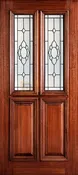 6' 8" 1/2 Twin Lite Decorative Glass Mahogany Wood Front Door - PD 3068-12TL AUGU