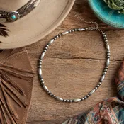 15" Sterling Silver Torpedo Bead Necklace