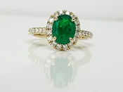 1.52ct Emerald Halo Diamond Ring
