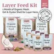 Layer Feed Kit | 1 Month of Organic Feed, Grit & Oyster Shell for 10 Layers