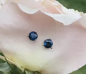 1.60ctw Montana Sapphire Stud Earrings — ROGERS & CO. fine jewelry and design: Missoula, MT: Jewelry Store, Engagement Rings, Chalet Jewelers