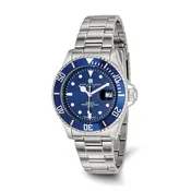 Charles Hubert- Men’s Stainless Steel Blue Dial Watch