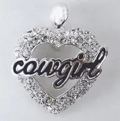 Austrian Crystal Cowgirl Heart Pendant