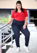 BL-T-2654 Red Blusa Plus de Mujer