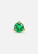 2mm Emerald Threaded Flat Back Earring