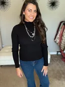 Black Know It All Ribbed Top