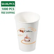 12 oz Disposable Coffee Cups Paper Printed 1000 pcs