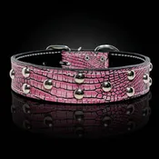 1.5" Wide Dome Studded Leather Dog Collar (V8)