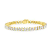 11.40ctw Oval Cut Diamond Tennis Bracelet in 18K Yellow Gold