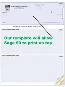 QuickBooks Top Check Template for Sage 50
