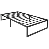 14 Inch Metal Platform Bed Frame - No Box Spring Needed with Steel Slat Support and Quick Lock Functionality