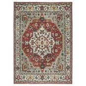 10'2''x13'10'' Hand Knotted Wool Rust Oushak Geometric Curvilinear Medallion-and-Corner Heriz Rug