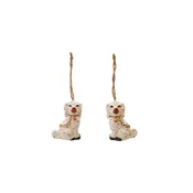 2-3/4"H Ceramic Staffordshire Dog Ornament, Gold Finish,