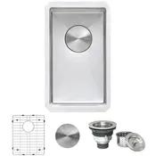 Ruvati 10 inch Undermount Bar Prep 16 Gauge Kitchen Sink Round Corners Stainless Steel Single Bowl – RVH7010