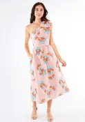 ABBEY GLASS CAROLINE DRESS IN PINK PLUMERIA JACQUARD