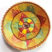 12 in. x 12 in. Hand-Woven Southwestern Design Handmade Bright Green Basket Brbsf-204