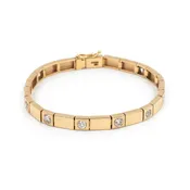 2.15 Ctw. Old European Cut Diamond 'Natalie' Rectangular-Link Line Bracelet from Bespoke by Platt
