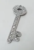 10k White Gold Key Lock Lucky Good Luck Fortune Pendant Charm