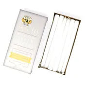 10" Hand Dipped Unscented Taper Candles - Stark White