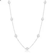 0.54cttw Diamond-by-the-Inch Necklace in 14K White Gold, 18"
