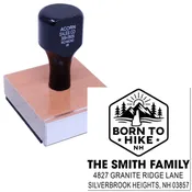 Adventure Awaits Badge Wood Handle Stamp